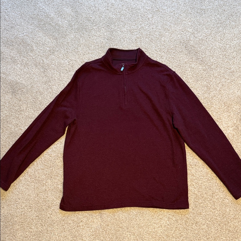 Van Heusen Men's Maroon Zip Up Sweater
